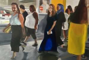 <em>Figures at nightfall</em>, 2018, 140x100cm, oil on canvas