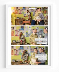 Fehras, Borrowed Faces: Scene no. 29, page no. 02, 2020, frames with photograph, colour, digital print, 30 x 45 cm
