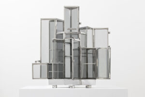 Abrahamic Displays (Star of David), 2012, chromed tin and hydro-etched glass, various measurements; photo: the artist